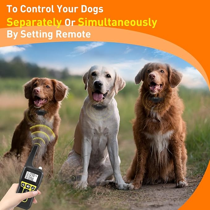 PetJoy Vibrating Dog Collar with Remote – No Shock Training Collar for 3 Dogs - Beep & Vibration 3300ft Range, Waterproof for Small to Large Dogs (5-120 lbs)
