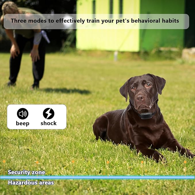 Basic In-Ground Pet Fence - Underground 2 Dogs Fence System, Electric Fence for 2 Dogs Training Collars for Dog Over 20lb, Wireless Electric Dog Fence System (2 Dog System)