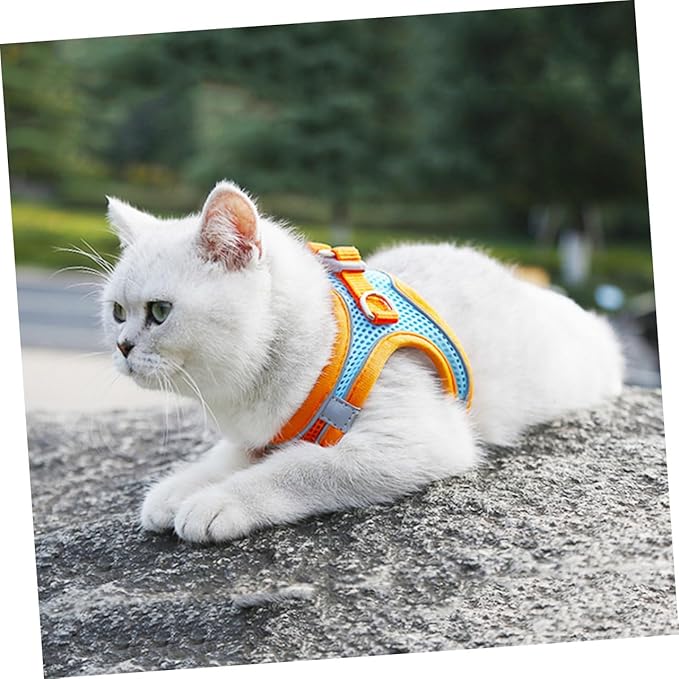 Gadpiparty Pet Vest Leash Harness for Dogs and Cats, Reflective Breathable Mesh Puppy Harness with Chest Strap, Medium Size, No Pull Dog and Cat Walking Vest for Outdoor Pet Supply