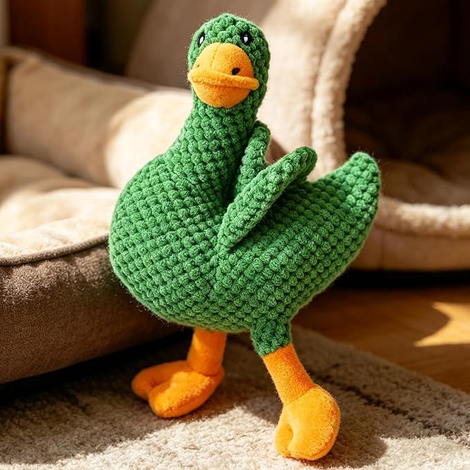 Dog Chew Toys - Chew Toys for Aggressive Chewers, Plush Duck Pet Supplies, Squeaky Calming Plush Stuffed Animals, Dog Teething Game with Squeaker for Puppy Small Medium Large Breed Home Travel