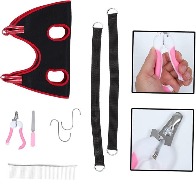 Pet Grooming Tools Set Nail Trimming Kit for Cats Dogs Grooming Hammock Accessory Comb Clipper File Easy to Use Random