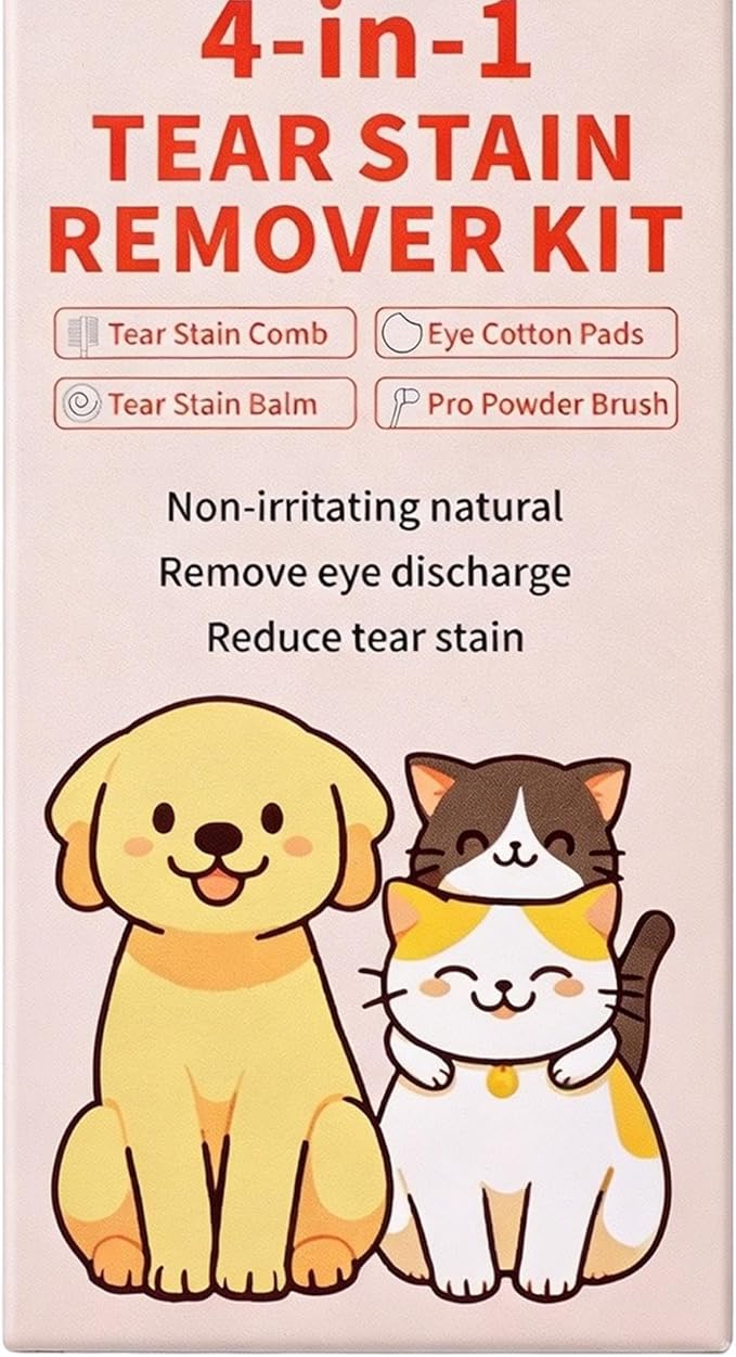 Gentle Tear Remover, Dog Eye Stain Cleaning Ointment, 30ml Care Solution with Powder Brush, Soft Formula Pet Cleaner, Grooming Supply with Safe Blend, Animal Care Tool for Home Use