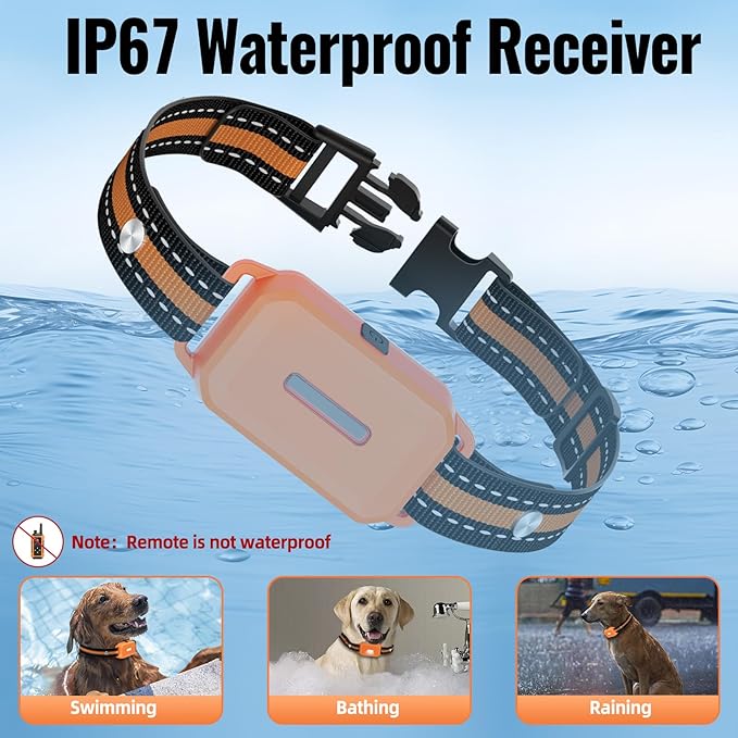 Shock Collar with Remote Control for Dogs, 4400FT, IP67 Waterproof Collar with Beep, Vibration, Safe Shock, Flashlight, Shock Collar for 3 Dogs E-Collars for All Breed (10-120Lbs)