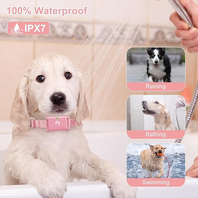 Dog Shock Collar with Remote Control 1800 FT, Adjustable Pink Electric Collar Rechargeable for 5–15lbs Small Dogs Puppy or 20-120 Pound Medium Large Dog, Safety Vibration Trainer