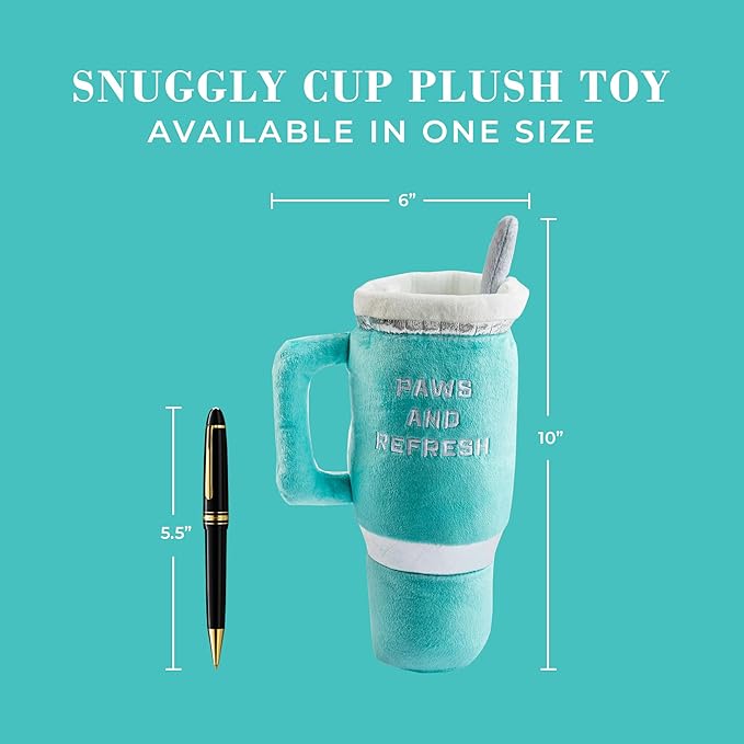 Haute Diggity Dog Snuggly Cup, Plush Designer Dog Toys with Interactive Squeaker, Stimulating Pet Enrichment, Machine-Washable & Safe Materials for All Breeds, One Size