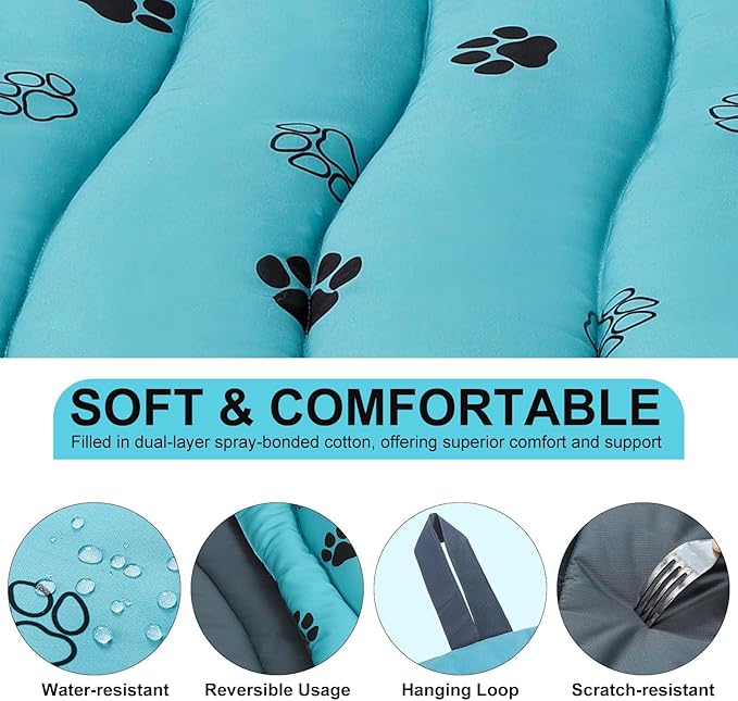 BINGPET Outdoor Travel Dog Bed for Large/Medium Dogs,Portable Waterproof Camping Mat with Carry Bag,Foldable Outside Bed,Machine Washable Indoor Pet Mat for Small,Medium and Large Dogs 26"x43"