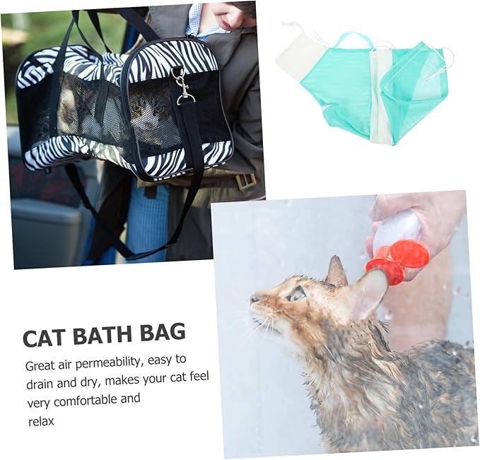 Kisangel 1PC Cat Bath Bag Outdoor Carry Fixed Bag for Pet Care Scratch Mesh Design for Bathing Kittens and Upgraded Version