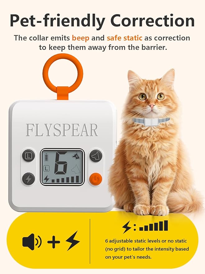 FLYSPEAR Extra Indoor Wireless Pet Barrier Transmitter, Transmitter Only,White