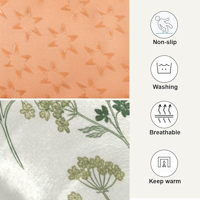 Dog Bed for Crate Washable Pet Sleep Pad, Floral Print Kennel Mat with Non-Slip Bottom, Soft Fluffy Supplies Pet for Dogs and Cats (24x18 inch)