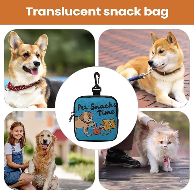 Dog Treat Bag | Lightweight Pet Supplies,Small Dog Snack Pouch Treat Pack,for Walking Outdoor Camping Travel Vacation Hiking Adventure