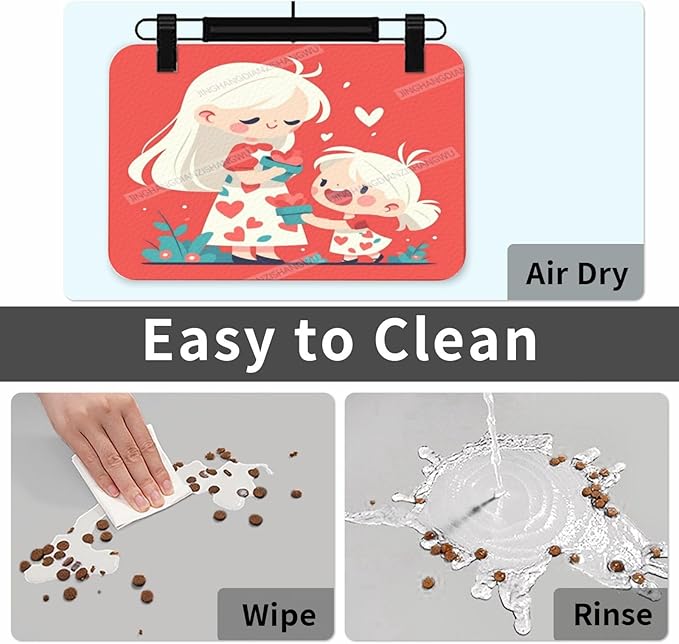 Pet Feeding Mat for Dogs Cats Happy Mother's Day Floral for Mom Cw Absorbent Dog Food Mat Non-Slip Waterproof Placemat Quick Dry Pet Supplies Bowl Mats