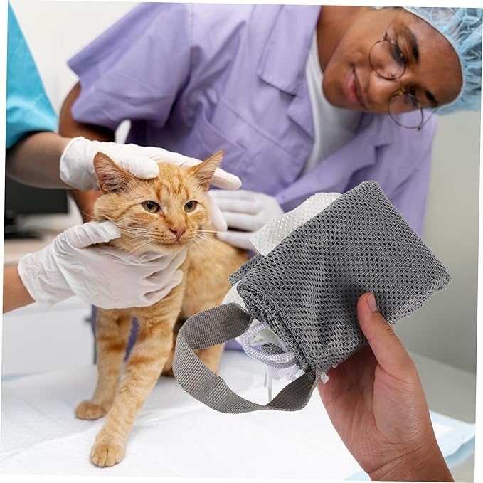 BESPORTBLE Cat Grooming Bag Adjustable Mesh Bag for Bathing Nail Trimming and Ear Cleaning Tough Breathable Design Resists Biting and Scratching for Cats Months and Older up to Random Color