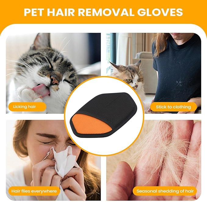 Cat Hair Remover Glove,Electrostatic Pet Grooming Mitts - Cat Detangling Gloves - for Sofas Beds Carpets Clothing Couch Bed Sheets Curtains Car Seats