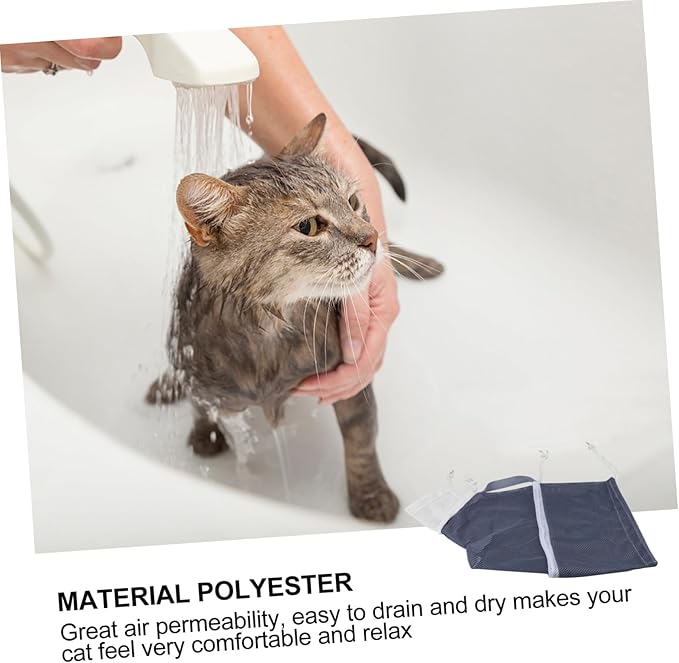 Kisangel Cat Shower Net Bag Breathable Pet Bathing Bag for Cats and Kittens for Grooming Bathing Nail Care and Treatment Strong and Tear-Resistant Design