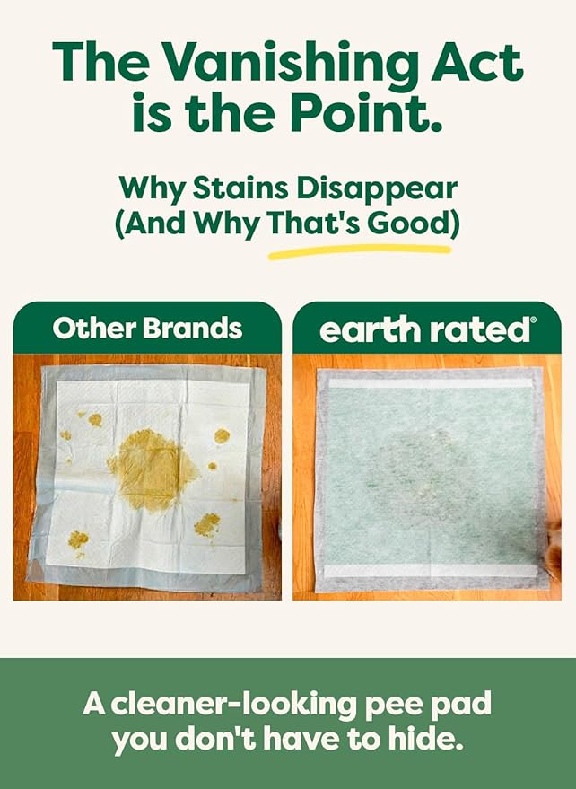 Earth Rated Max Absorbency Puppy Pee Pads for Dogs Absorbs 2X Faster & 2X More, Leak-Proof, Odor Control Potty Training, Unscented, XL, 28” x 34”, 40 Count