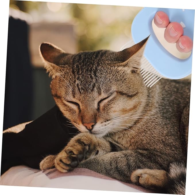 Hemoton PET Grooming Comb Set 3pcs Cat and Dog Massage Combs Silicone Handle Detangling and Deshedding Tool for Household Pets Compact and Portable Grooming Accessories