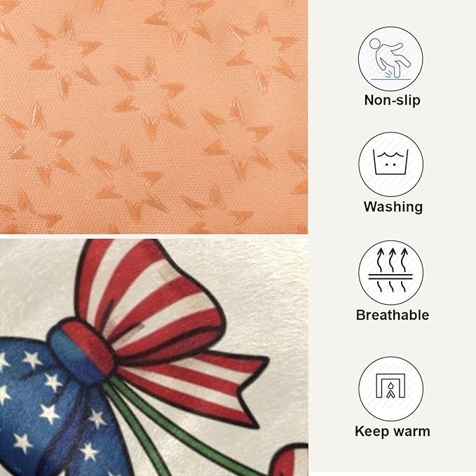 Dog Bed for Crate Washable Pet Sleep Pad, Independence Day Elements Kennel Mat with Non-Slip Bottom, Soft Fluffy Supplies Pet for Dogs and Cats (24x18 inch)