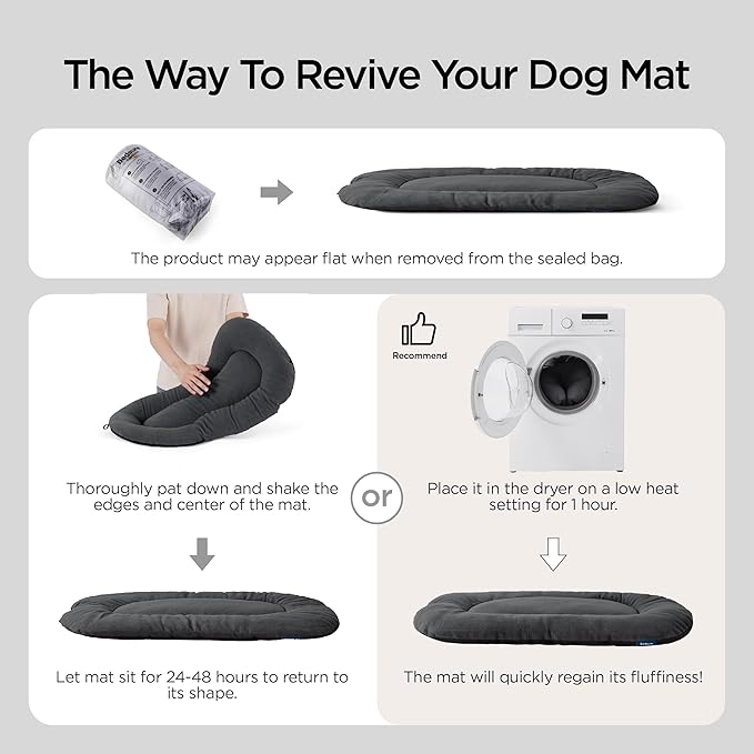 Bedsure Washable Dog Crate Pad for Large Dogs, Anti-Slip Puppy Kennel Dog Bed for Crate - Ultra Soft Fleece Flat Thin Pet Mat (Not Chew Proof), Brown 35"x22"