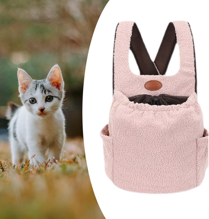 Pet Carrier Backpack Small Unique Portable Pet Supply, Dog Front Pack Kitten for Camping Outdoor, Pink