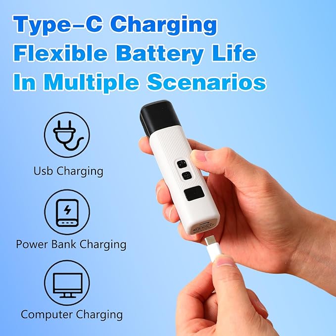 Cat Nail, Safe Cut Cat Nail Trimmer, Electric Pet Nail Grinder with LED Lights, Rechargeable Dog Nail Grinder, Two-Speed with 360° Grinding Settings, Ultra-Quiet＆Powerful for All Cats＆Dogs (White)