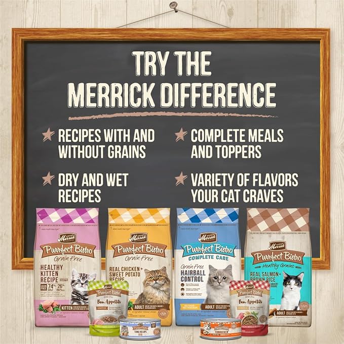 Merrick Purrfect Bistro Grain Free Premium Soft Canned Pate Adult Wet Cat Food, High Protein Duck Recipe - (Pack of 24) 3 oz. Cans