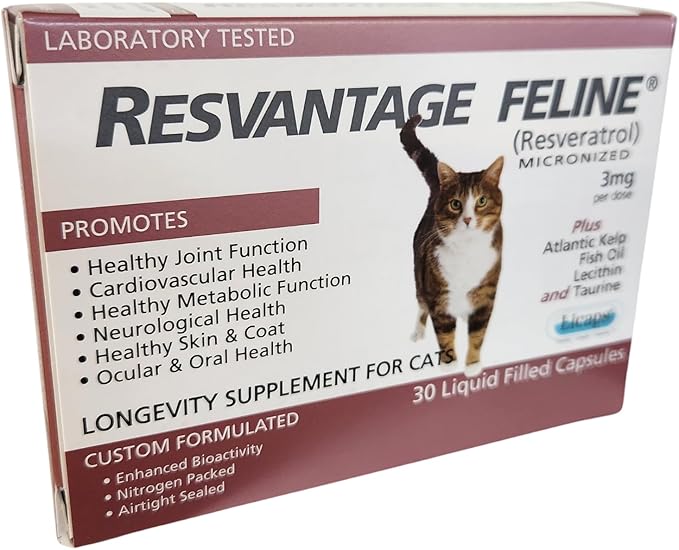 Feline - Resveratrol - The Longevity Supplement for Cats - 30 Capsules