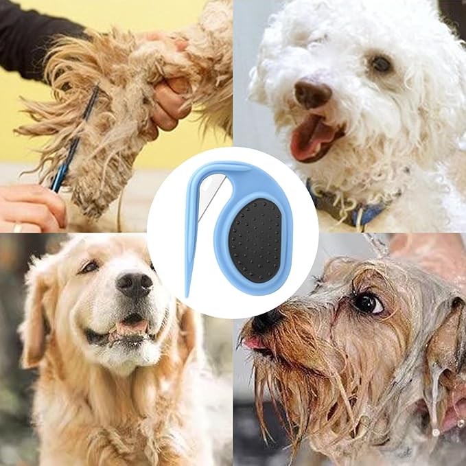 Pet Knotting Comb Tool for Pets Multifunctional 4 Pack Pet Shedding Comb Removal Dematting Hair Flea Brush Shedding Tool Matted Hair Grooming Supplies for Indoor Cats Dogs and Rabbits