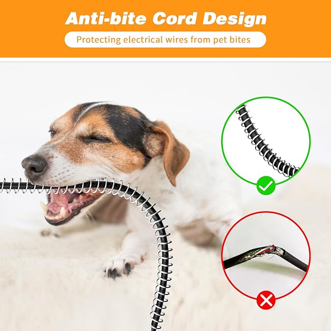 Dog House Heater with Thermostat,Wall-Mounted Dog Heater with 6.5FT Bite Proof Wire,Heaters for Dogs House with Safe Overheat Protection(2 Heating Mode200W/400W)-White