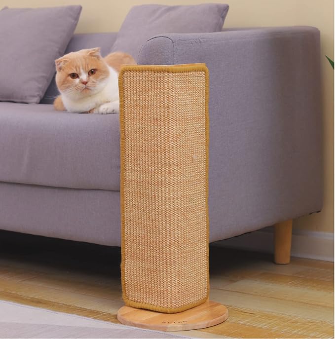 SHENGOCASE 27.5-Inch Tall Sisal Cat Scratching Post, Corner Couch Protector, Wall Corner Mounted (2pcs)