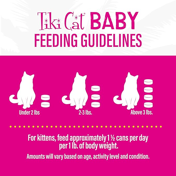 Tiki Cat Baby Pate Wet Cat Food for Kittens, Chicken, Tuna & Chicken Liver, 2.4 oz. Can (12 Count)