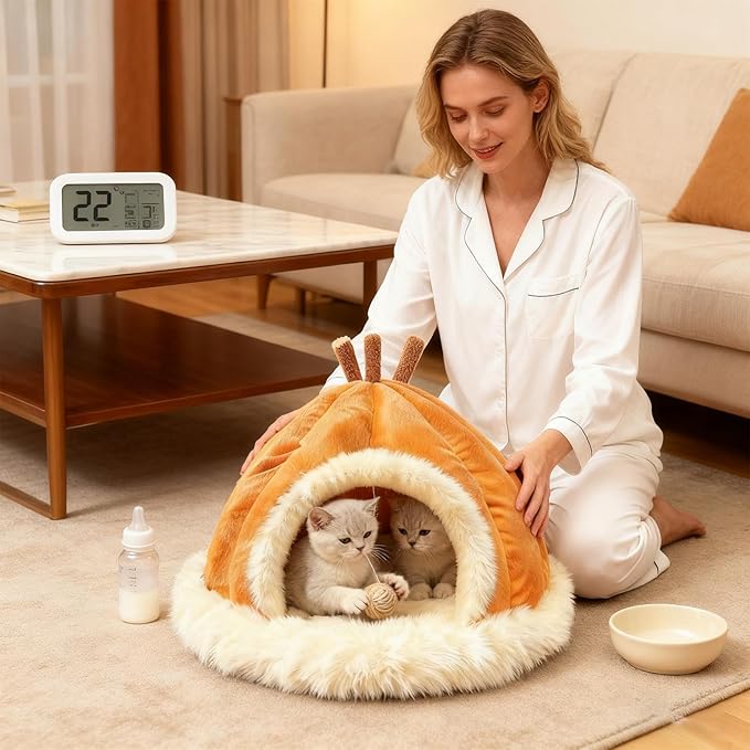 Washable Dog Bed, Soft Cat Shelter, Breathable Puppy Beds for Winter Comfort, Kitten Bed with Comfortable Padded Build, Pets Supplies Pet Shelter, Cat Cave for Small Animals Use