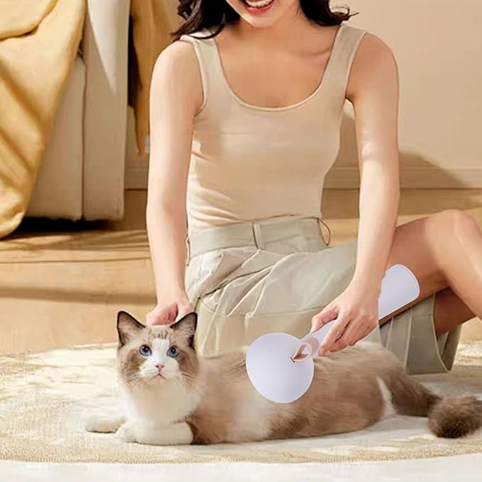 HEEPDD Cat Self Cleaning Slicker Brush, Pets Skin Friendly Grooming Brushes Pet Deshedding Brush for Shedding Dogs Cats Hair Easy to Remove Loose Undercoat with Long or Short Hairs (White)