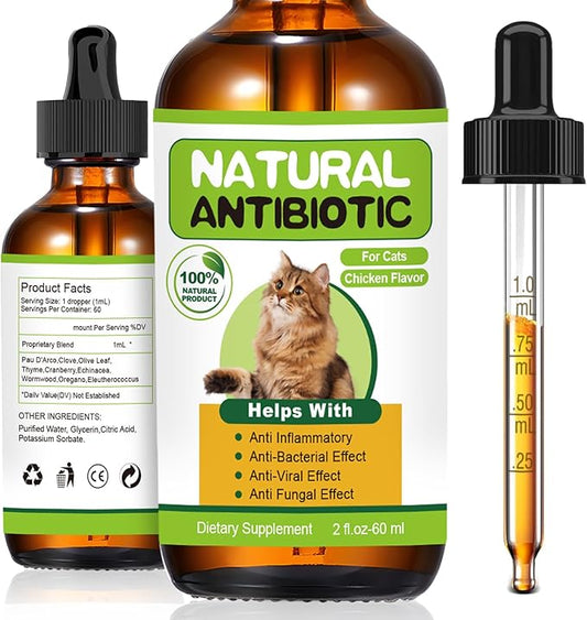 Natural Antibiotics for Cats,Cat Antibiotic,Cats Multivitamin,Immune Support,Supports Allergy Itch Relief,Cat Supplements,Allergy Support