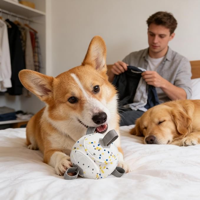 Dog Balls | with Rope Chew Pet Supplies - Small Dog Balls Funny Pet Toys | for Small Large Breed Aggressive Chewers Indoor Outdoor Enrichment Stimulation Boredom