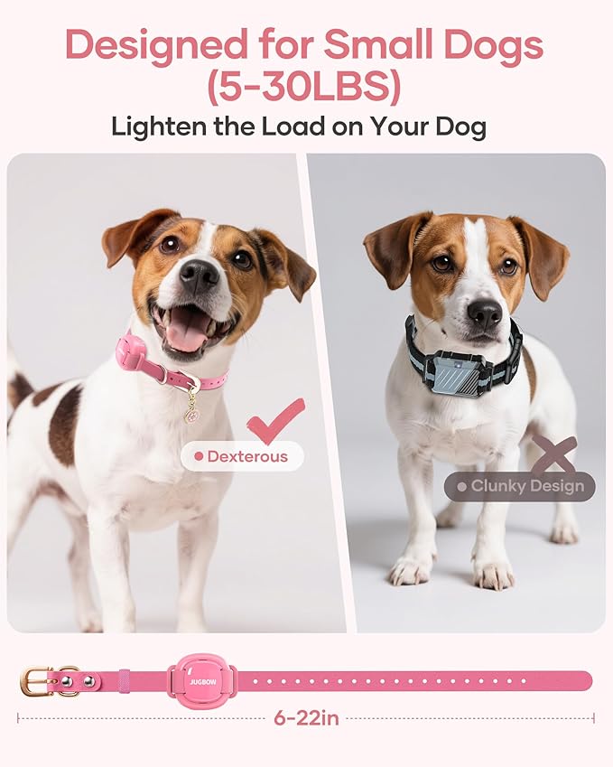 Jugbow 2-in-1 Pet ID Tag & Shock Collar for Small Dogs - 4200FT Dog Training Collar with Remote for 5-30lbs Dogs, IPX8 Waterproof Rechargeable E-Collar with Beep(1-9), Vibration(1-3), Safe Shock(0-16)