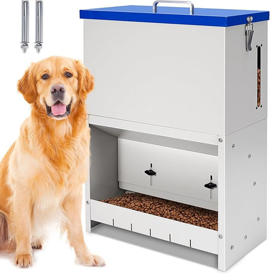 22lbs Gravity Dog Feeder - Automatic Dog Feeder Large Breed Outdoor Pet Feeding Station Auto Dry Food Dispenser for Pet Cat Dogs