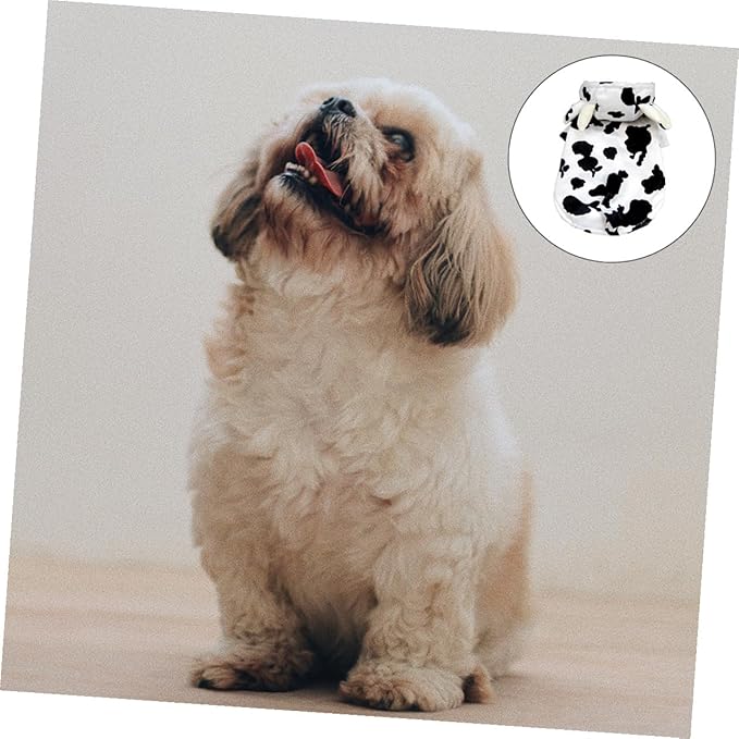 FOMIYES Dog Costume Cow Pattern Pet Garment Cute 3D Cow Print Dog Apparel Medium Size for Cosplay and Decorative Use in Pet Supplies