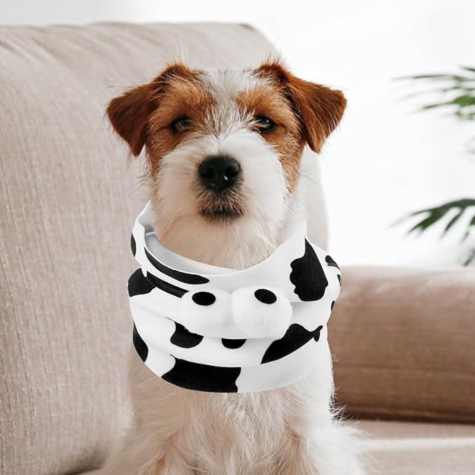 INOOMP Pet Dog Scarf Hood Warm Thickened Breathable Cotton Neck Warmer for Cats and Dogs Medium Size Winter Protective Decorative Pet Supply