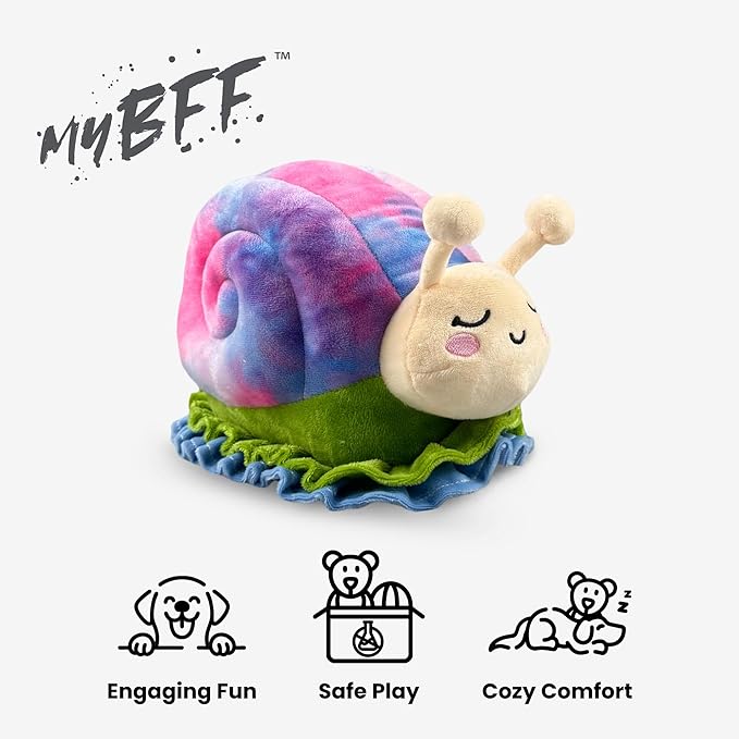 NANDOG My BFF Cargot The Snail Plush Dog Toy Dream Collection – Soft Squeaky Pet-Only Toys for Dogs & Cats – Durable, Cuddly & Adorable Pet Companions for Playtime, Fetch & Snuggles