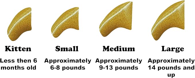6 Month Supply Soft Nail Caps for Cats Metallic Gold Large - Extra Adhesives