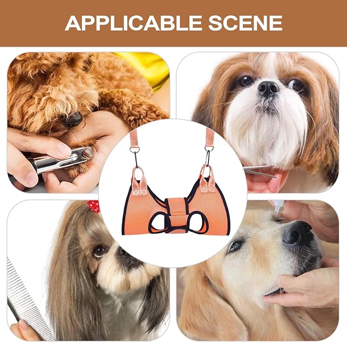 Dog Hammock - Nail Trim Sling for Cats and Dogs, Professional Pet Restraint Sling with Bathing Assistance, Scratch Prevention, Durable Pet Hanger for Grooming, Home Use