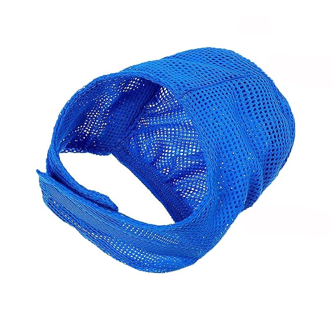 6 Pcs Cat Bathing Grooming Set - Adjustable Mesh Bathing Bag, Nail Clipper, Mesh Muzzle, Massage Brush, Tick Remover Tool & Nail File (Blue)