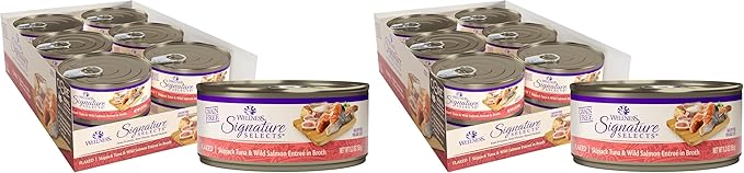 Wellness CORE Signature Selects Flaked Adult Wet Cat Food,Natural,Protein-Rich,Grain Free,5.3 Ounce (Skipjack Tuna & Wild Salmon),(Pack of 24)