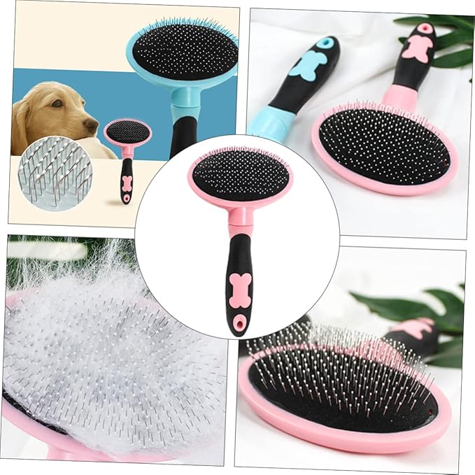 1Pc Ergonomic Cat Brush Grooming Tool with Smooth Rounded Teeth for Comfortable Pet Massage and Hair Removal Design for Long and Medium Haired Cats and Dogs