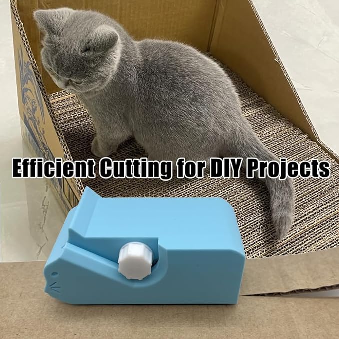 Cardboard Cutter for Cat Scratchers, Cat Scratcher Cardboard Strip Cutter with 10 Spare Blades, 3D Printed DIY Handheld Tool, Gift for Cat Lovers (Green)