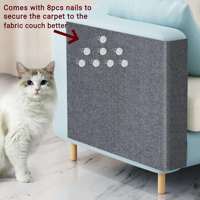 SHENGOCASE 78.7"x15.8" Trimmable Self-Adhesive Carpet Mat Pad Replacement for Cat Tree Shelf Shelves, Cat Wall Furniture Steps, Carpet Scratching Post Scratcher Couch Protector (Beige)