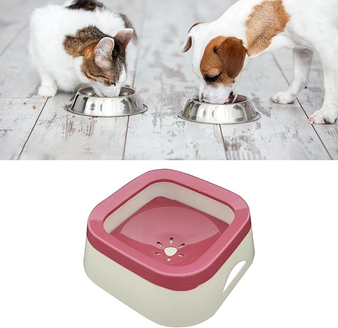 Dog Water Bowl Dispenser Water Feeder for Dogs Feeder Cat Dog Supplies Cat Bowls Water Dispenser for Pet Messy Drinkers Kitten, Pink