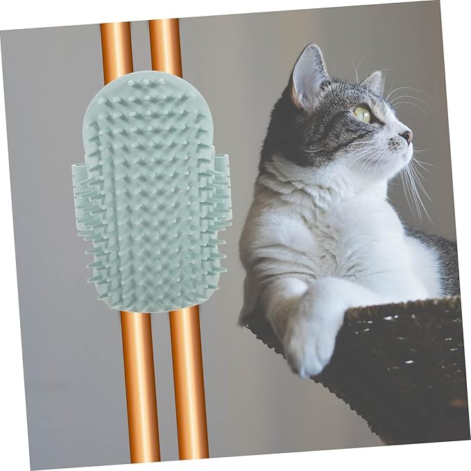 Rubber Cat Brush Tickle Comb Cat Wall Scratcher Catnip Cat Toy Cat Wall Toy Cat Wall Brush Self with Catnip Cat Grooming Supplies Kitten Massage Comb Cat Scratching Board