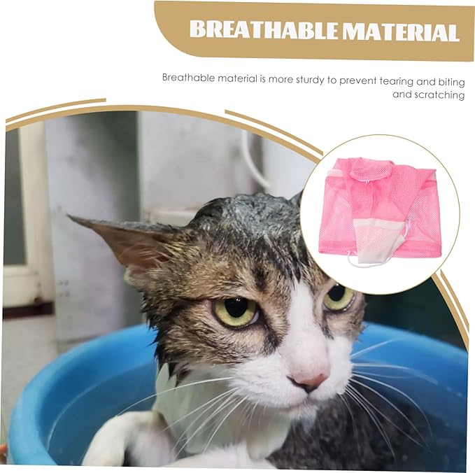 Cat Grooming Bag Pet Supplies for Bathing Nail Trimming Pull Rope Buckle Sturdy and Breathable Mesh Pouch