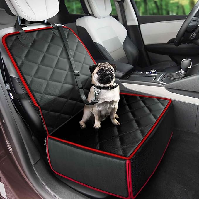 Front Seat Pet Mat for Chevy Trax 2024, Foldable Portable Dog Carrier Travel Basket Cat Puppy Kitten Cushion Protective Pad Supplies,Red